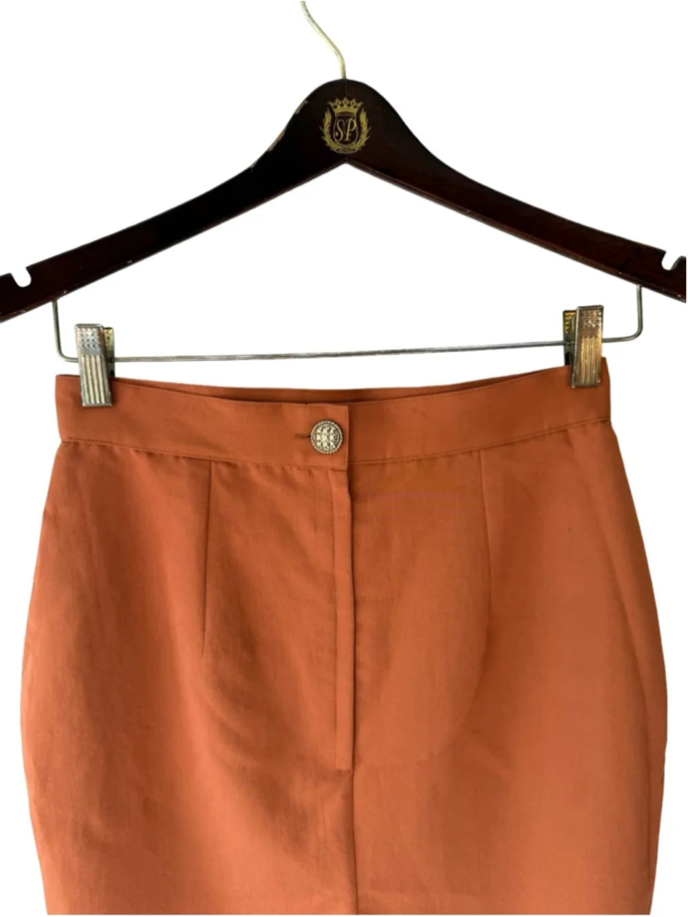 Nouvelle Vintage Rust High-Waist Pencil Skirt Size L Preppy Classic Academia